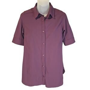 Columbia Womens Small Purple Button Up Short Sleeve Shirt